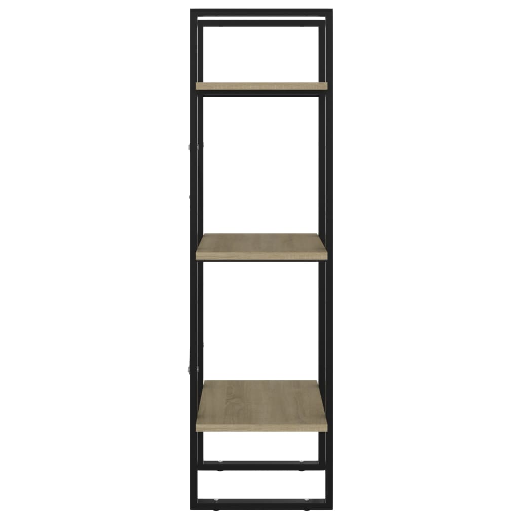 Bokhylla 3 hyllor sonoma-ek 40x30x105 cm konstruerat trä