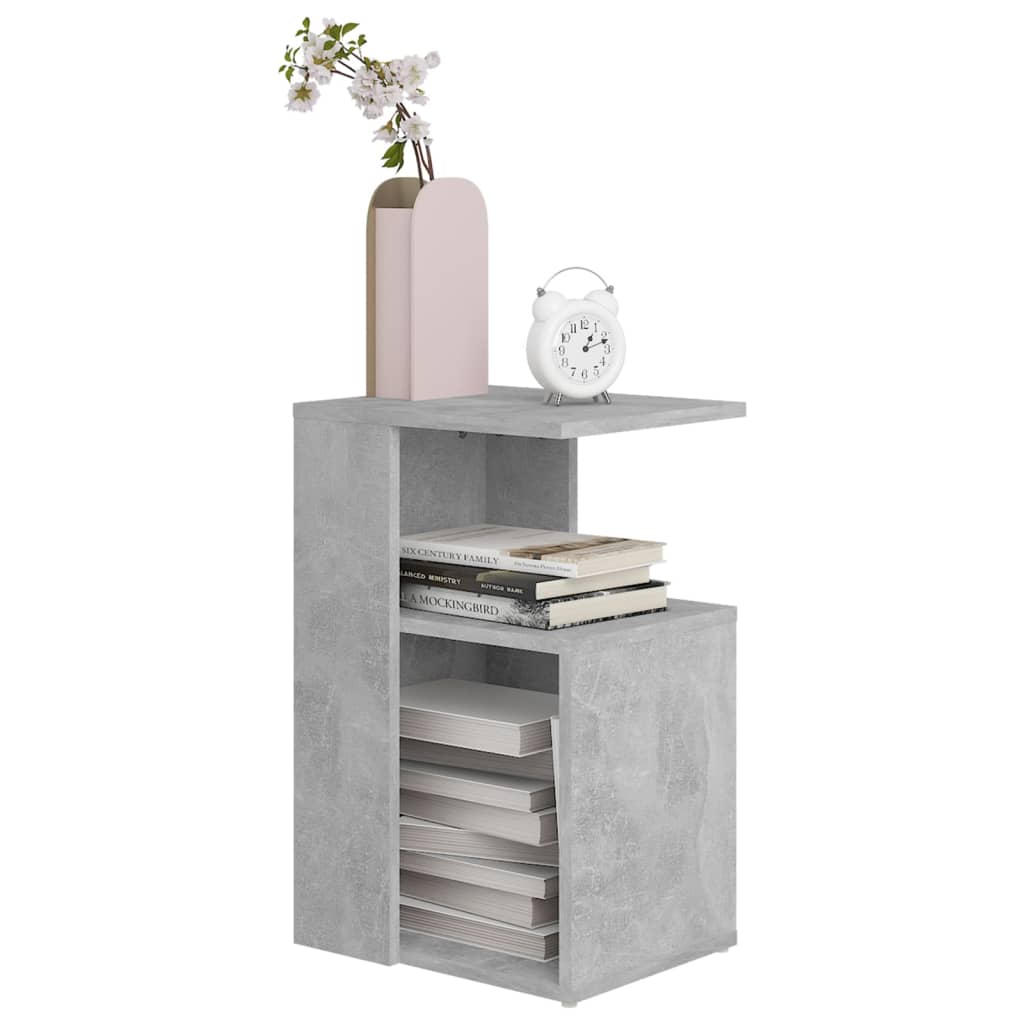 Sidobord betonggrå 36x30x56 cm konstruerat trä