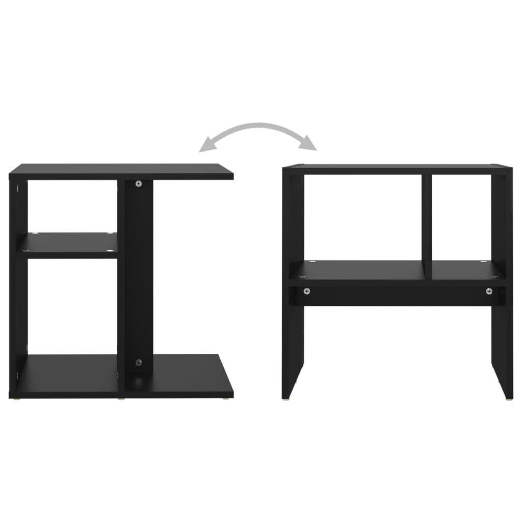 Sidobord svart 50x30x50 cm konstruerat trä
