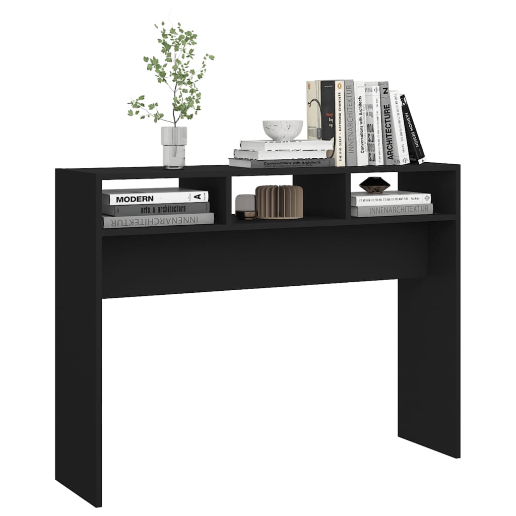 Sidobord svart 105x30x80 cm konstruerat trä