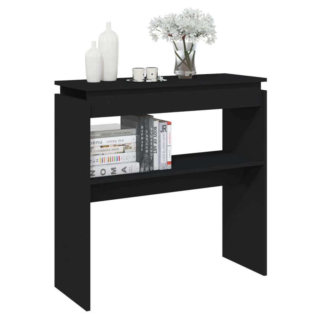 Sidobord svart 80x30x80 cm konstruerat trä