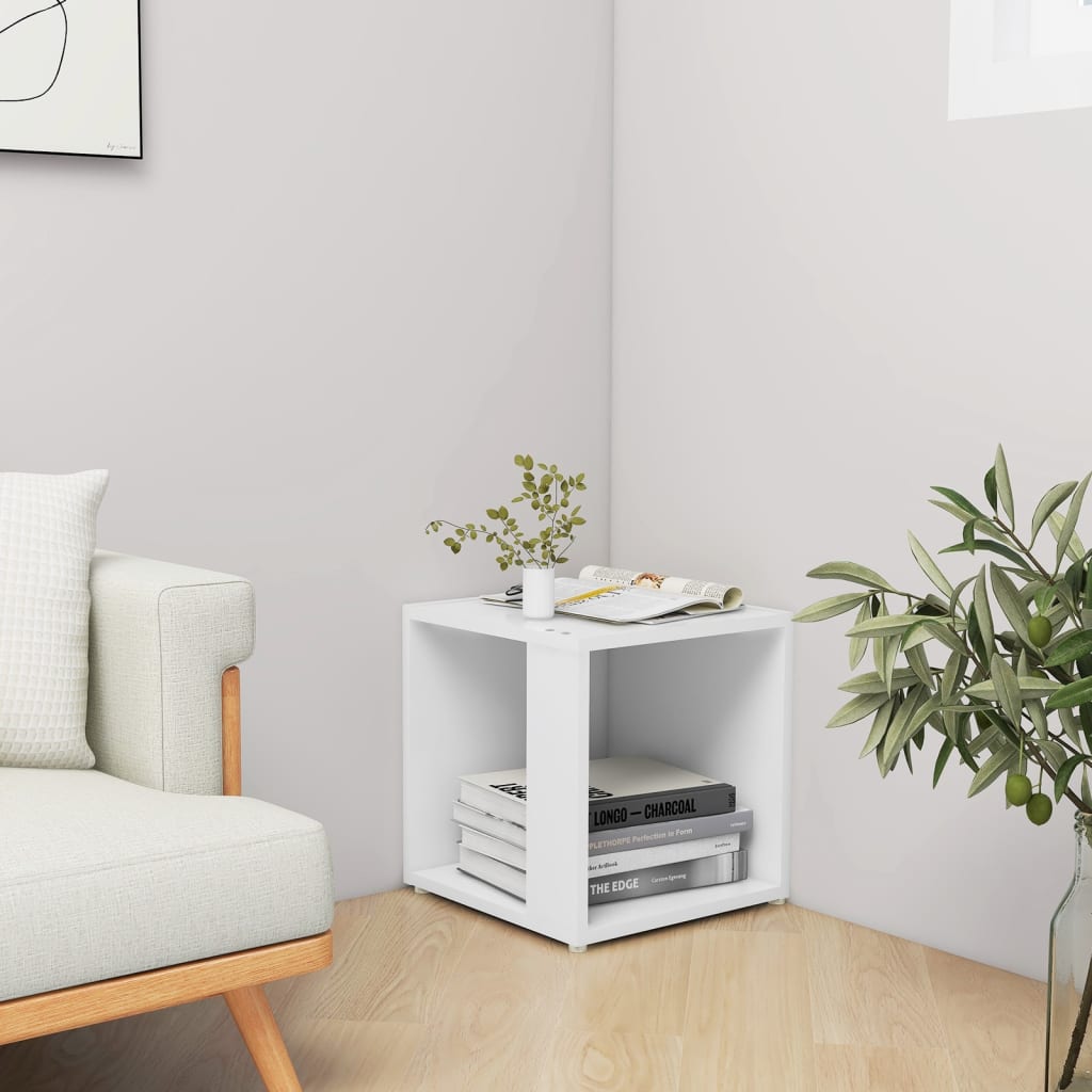 Sidobord vit 33x33x34,5 cm konstruerat trä