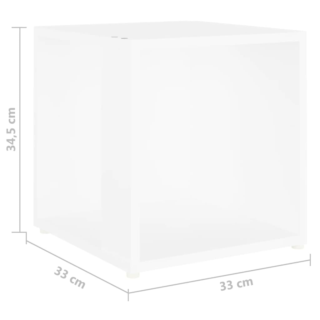 Sidobord vit 33x33x34,5 cm konstruerat trä