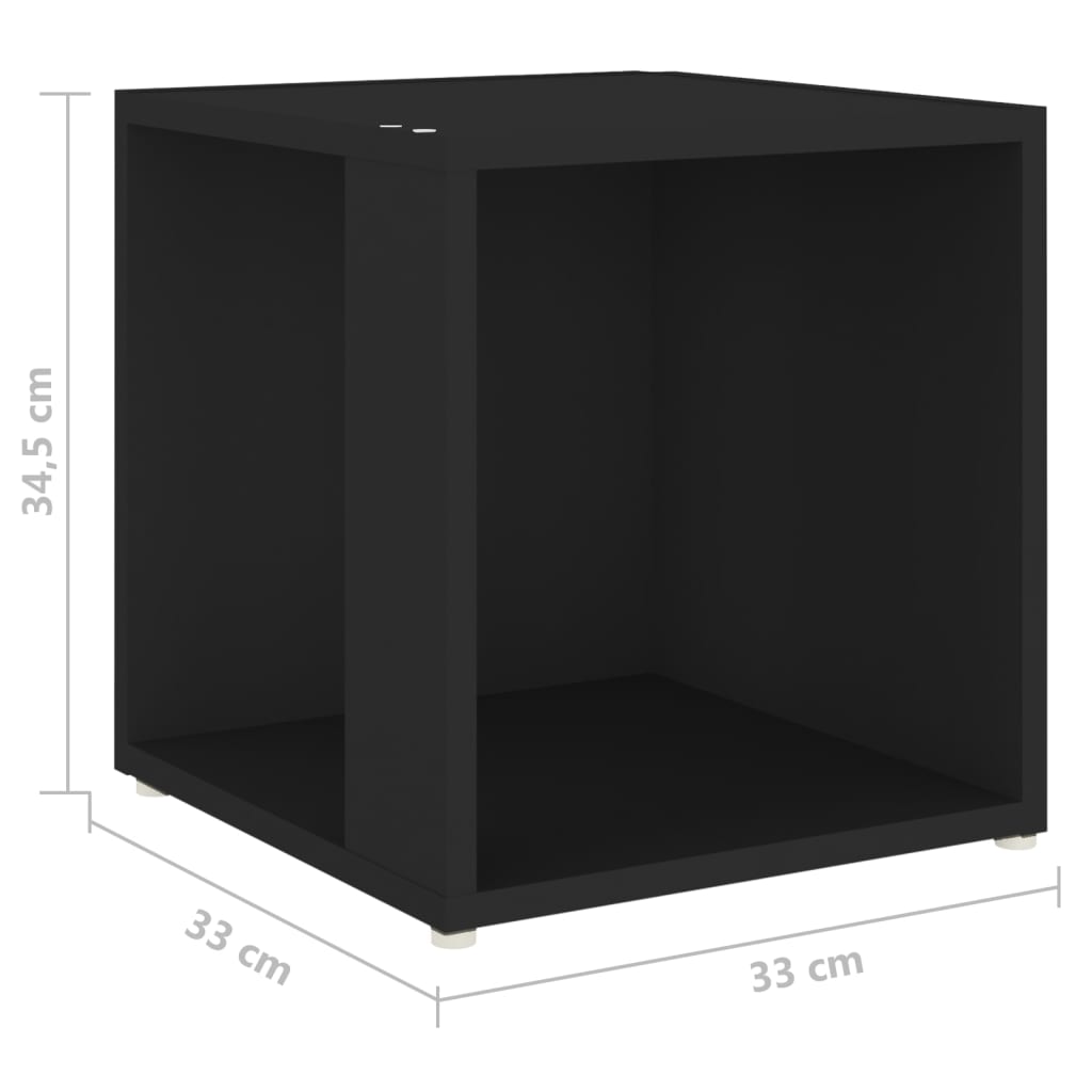 Sidobord svart 33x33x34,5 cm konstruerat trä