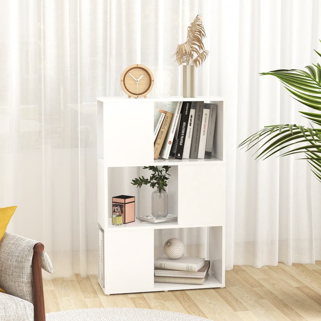Bokhylla/Rumsavdelare vit 60x24x94 cm konstruerat trä