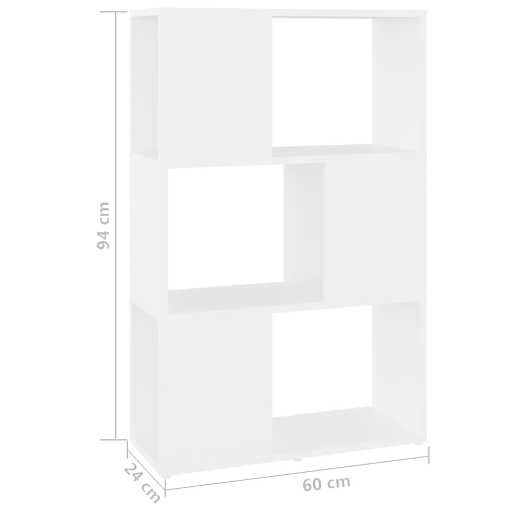 Bokhylla/Rumsavdelare vit 60x24x94 cm konstruerat trä