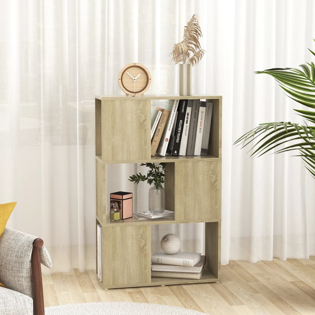 Bokhylla/Rumsavdelare sonoma-ek 60x24x94 cm konstruerat trä