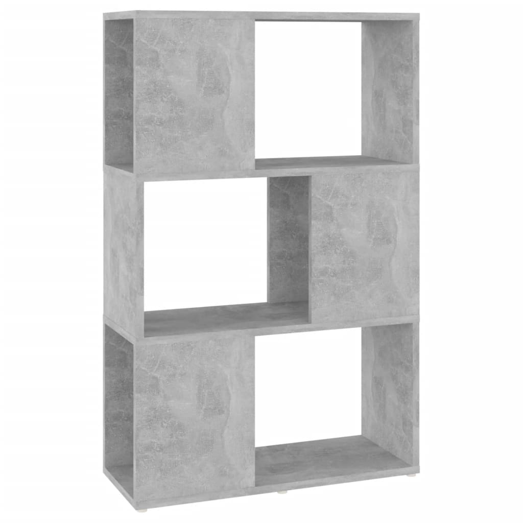 Bokhylla/Rumsavdelare betonggrå 60x24x94 cm konstruerat trä