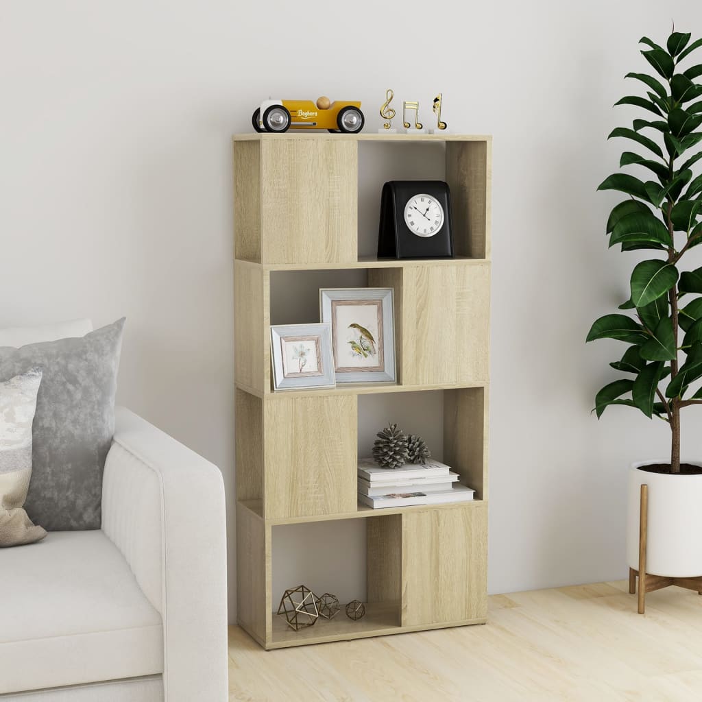 Bokhylla/Rumsavdelare sonoma-ek 60x24x124,5 cm konstruerat trä