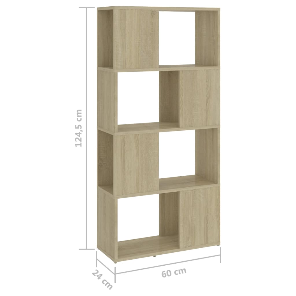Bokhylla/Rumsavdelare sonoma-ek 60x24x124,5 cm konstruerat trä