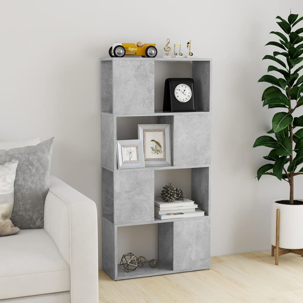 Bokhylla Rumsavdelare betonggrå 60x24x124,5 cm