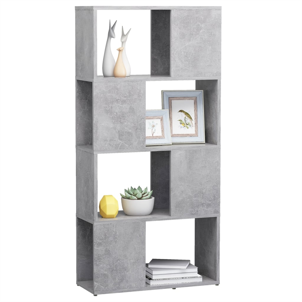 Bokhylla Rumsavdelare betonggrå 60x24x124,5 cm