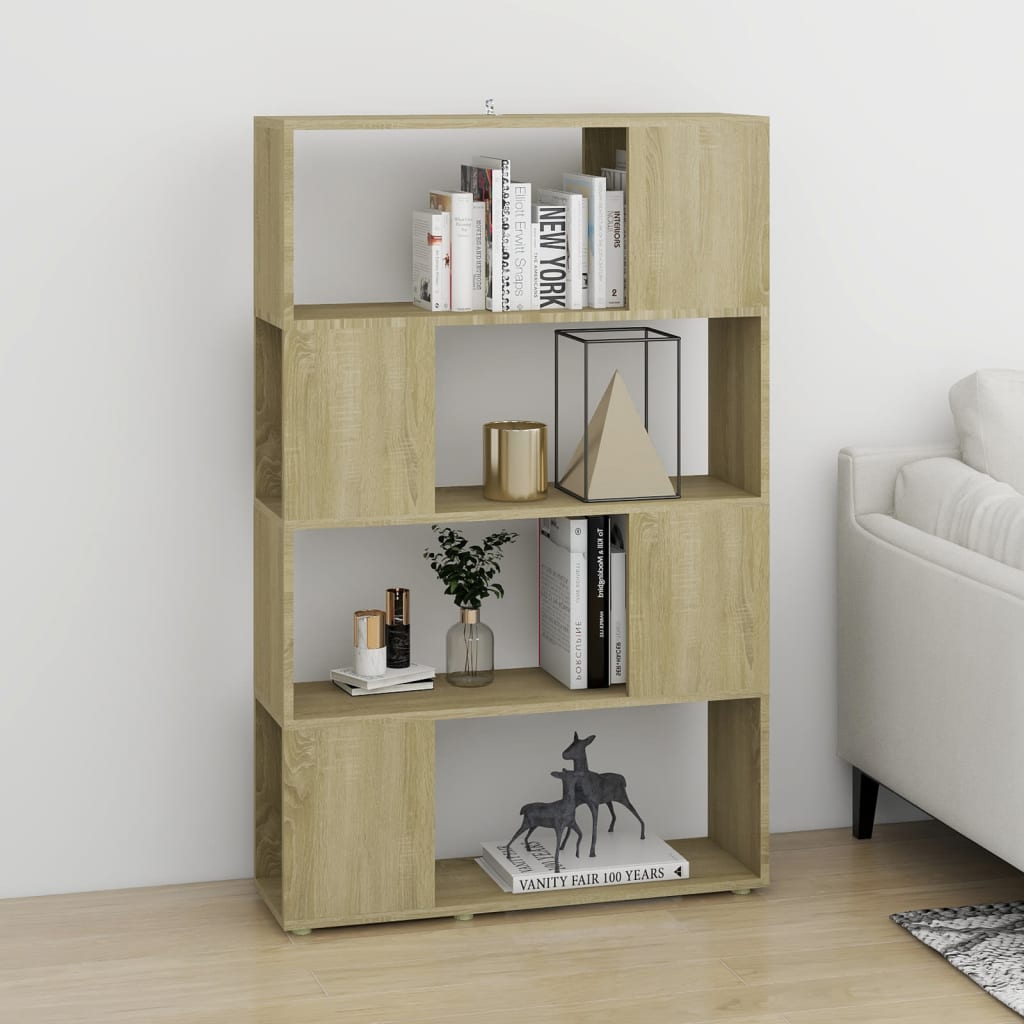 Bokhylla/Rumsavdelare sonoma-ek 80x24x124,5 cm konstruerat trä