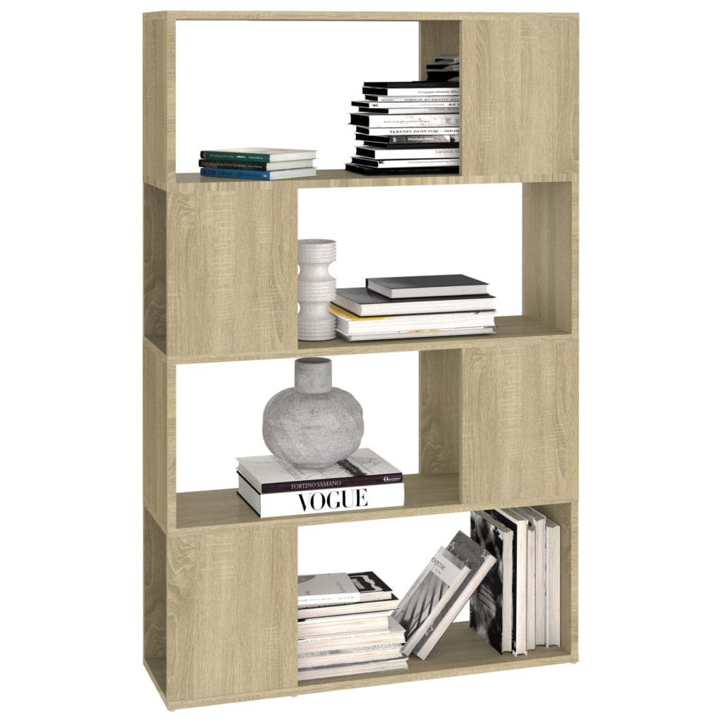 Bokhylla/Rumsavdelare sonoma-ek 80x24x124,5 cm konstruerat trä