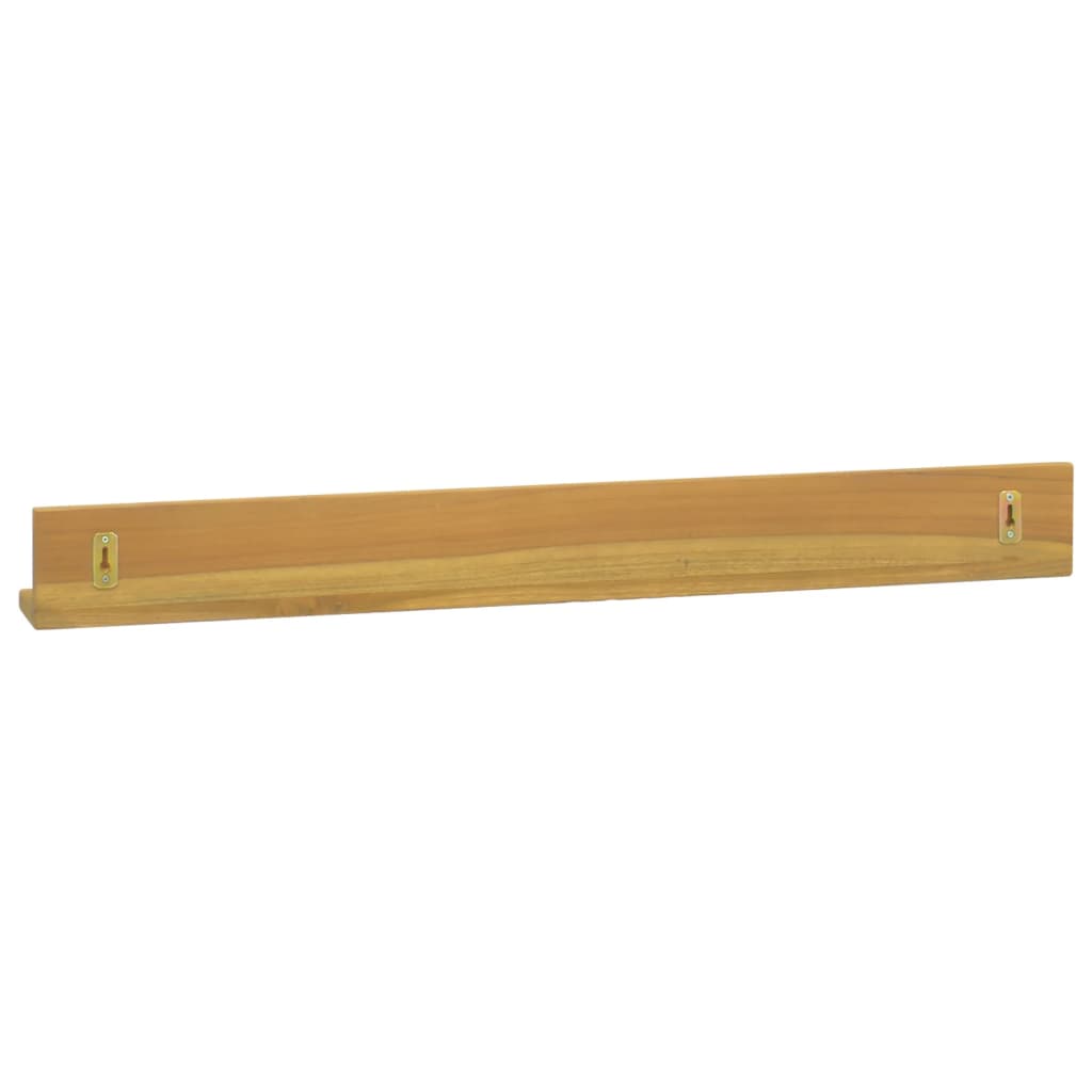 Vägghyllor 2 st 90x10x10 cm massivt teakträ