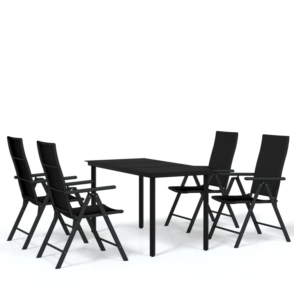 Matgrupp för trädgården 5 delar svart