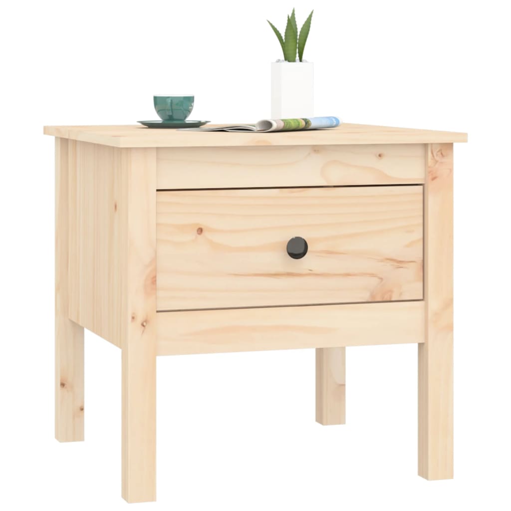 Sidobord 50x50x49 cm massivt furuträ