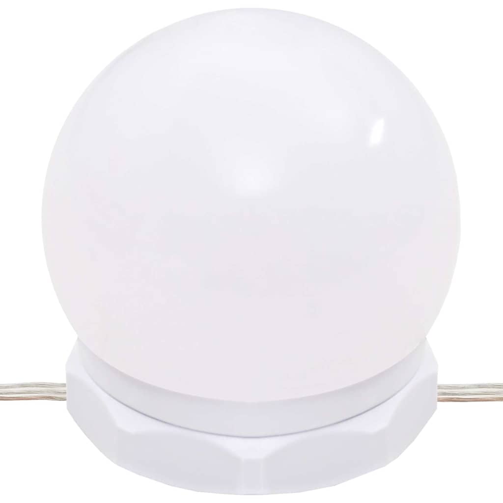 Sminkbord med spegel LED svart konstruerat trä