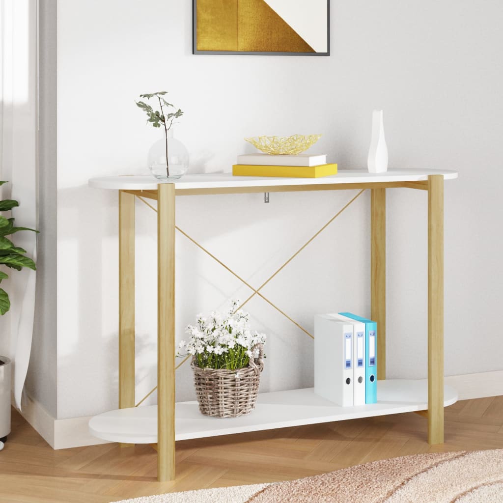 Konsolbord vit 110x38x75 cm konstruerat trä