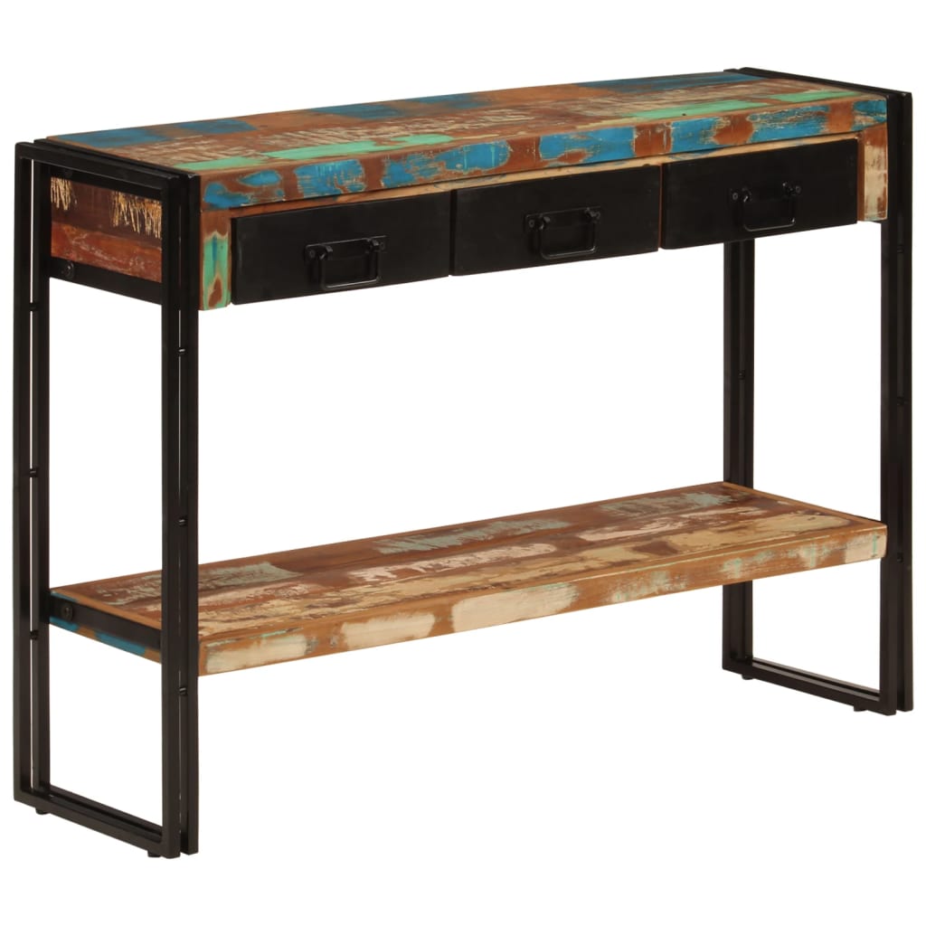 Konsolbord 110x30x76 cm massivt återvunnet trä