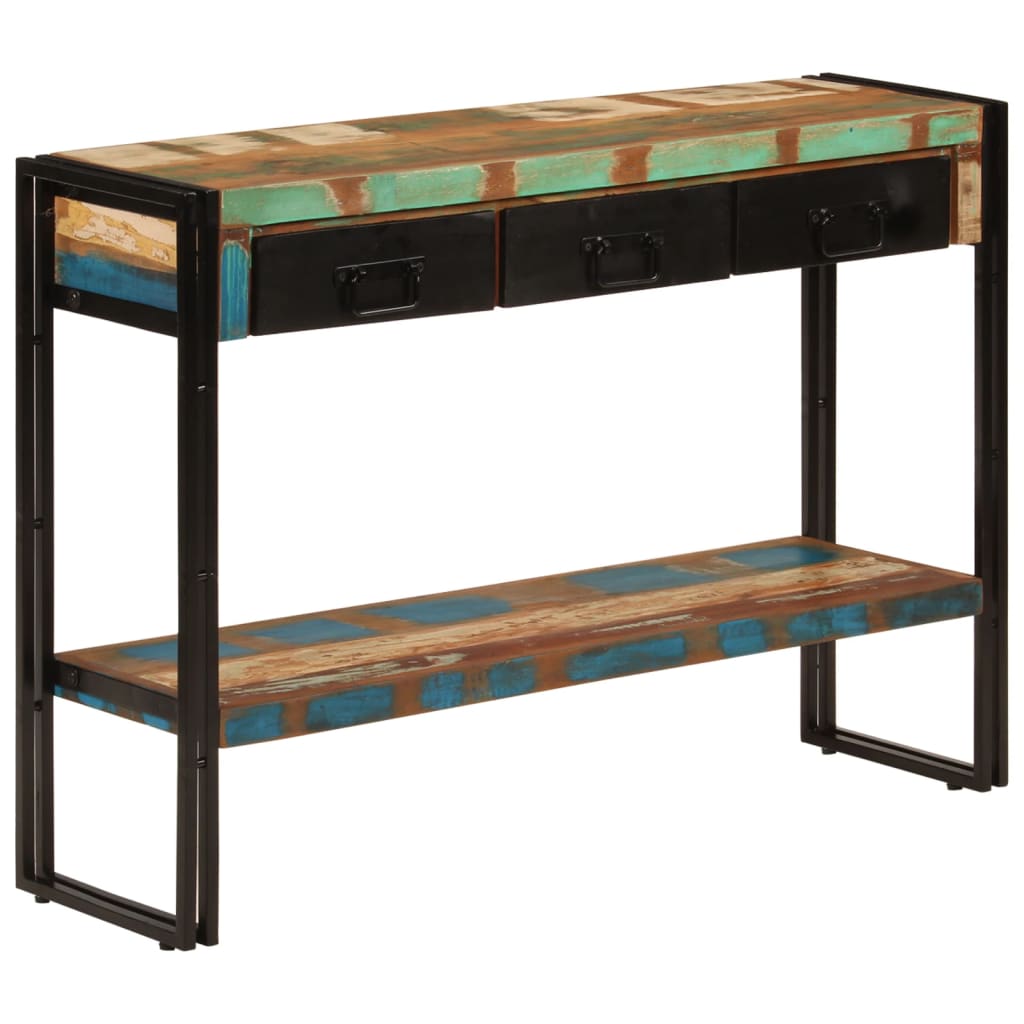 Konsolbord 110x30x76 cm massivt återvunnet trä