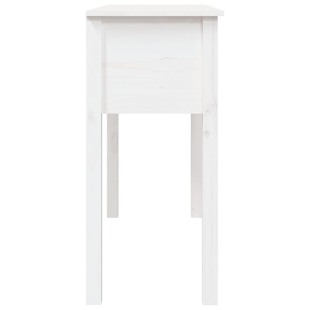 Konsolbord vit 100x35x75 cm massiv furu