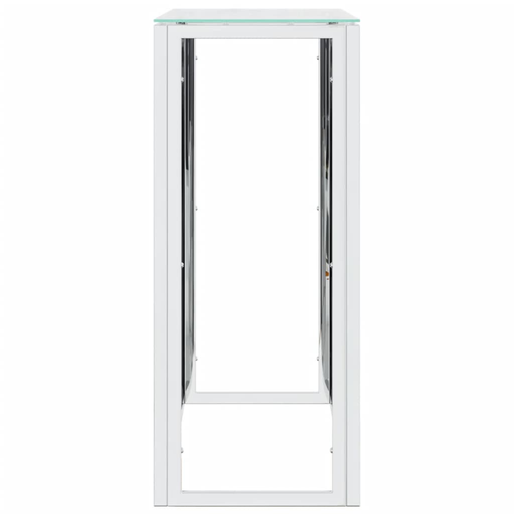 Avlastningsbord 110x30x70 cm rostfritt stål och glas