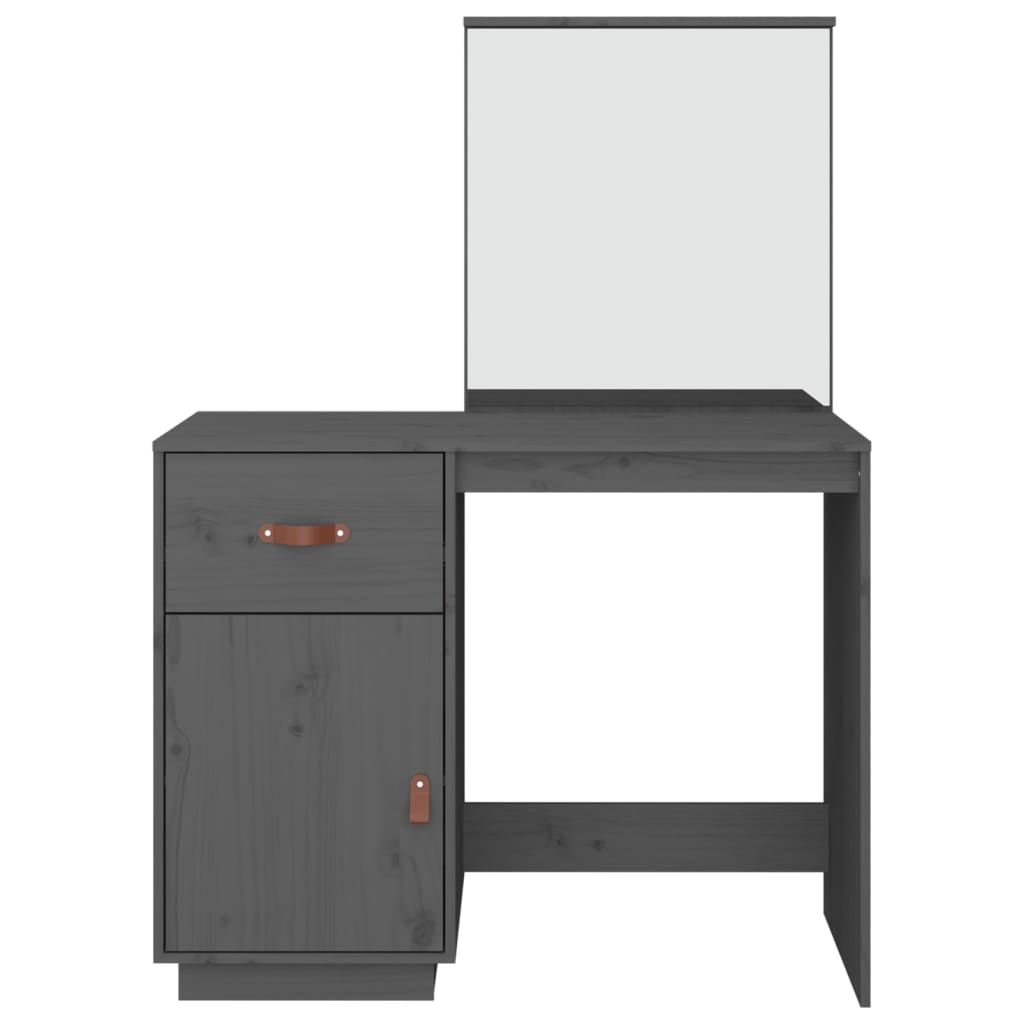 Sminkbord Grå 95x50x134 cm massiv furu