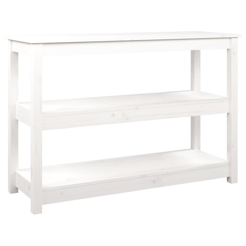 Konsolbord vit 110x40x74 cm massiv furu