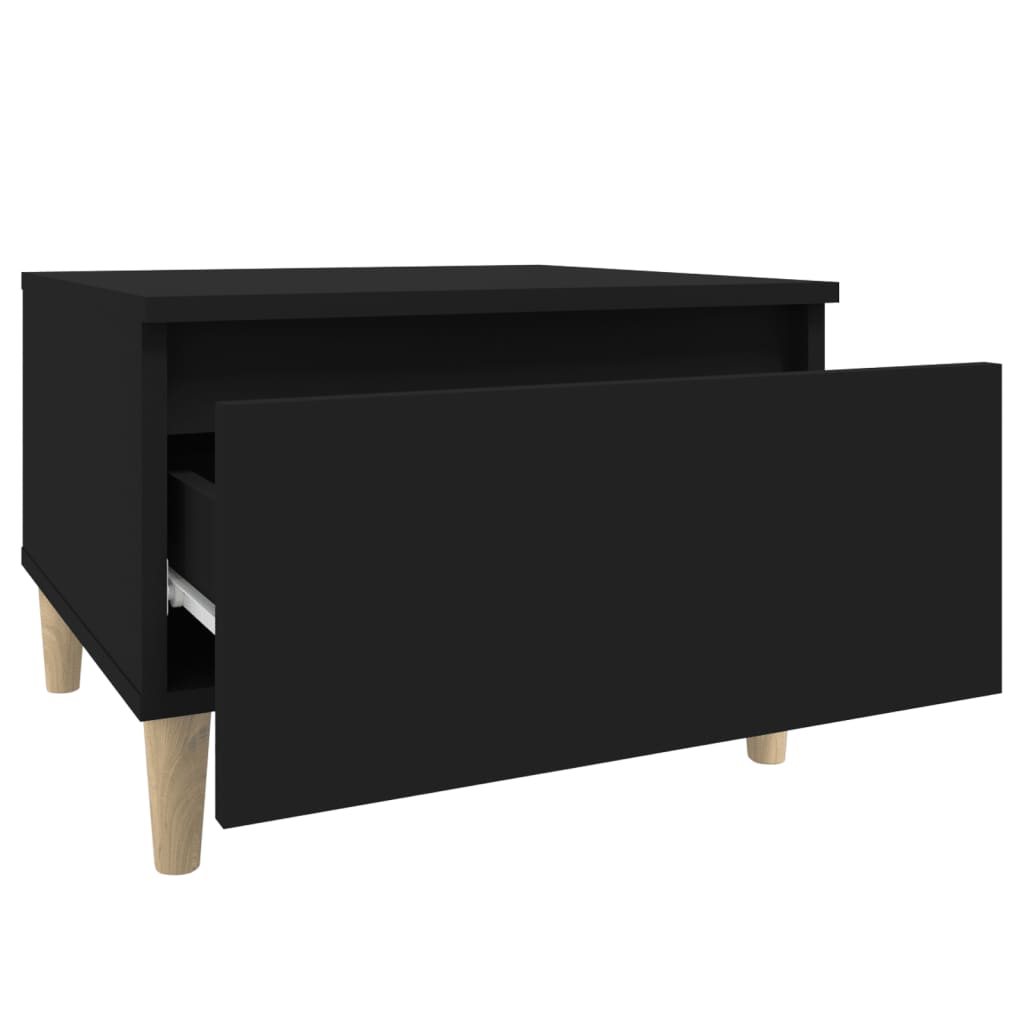 Sidobord svart 50x46x35 cm konstruerat trä