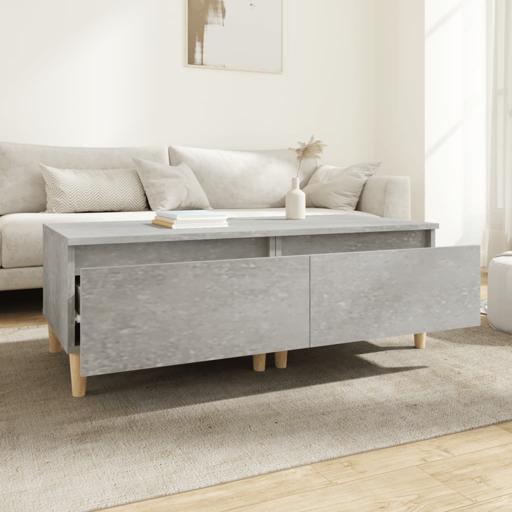 Sidobord 2 st Betonggrå 50x46x35 cm konstruerat trä