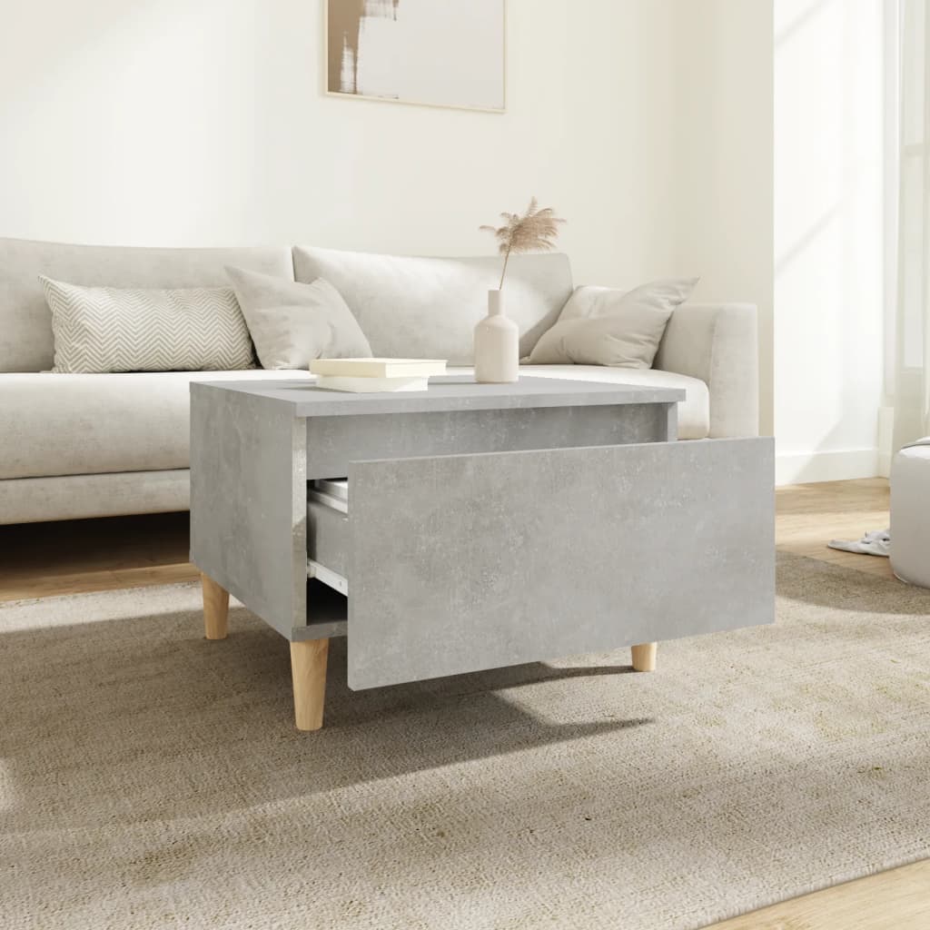 Sidobord 2 st Betonggrå 50x46x35 cm konstruerat trä
