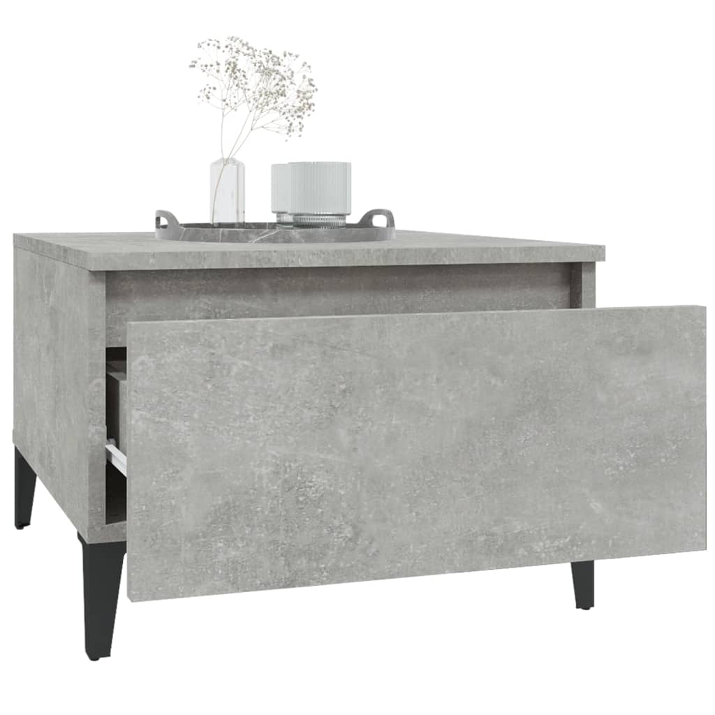 Sidobord betonggrå 50x46x35 cm konstruerat trä
