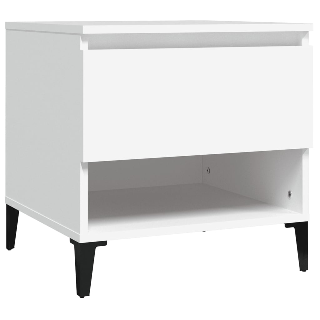 Sidobord 2 st vit 50x46x50 cm konstruerat trä