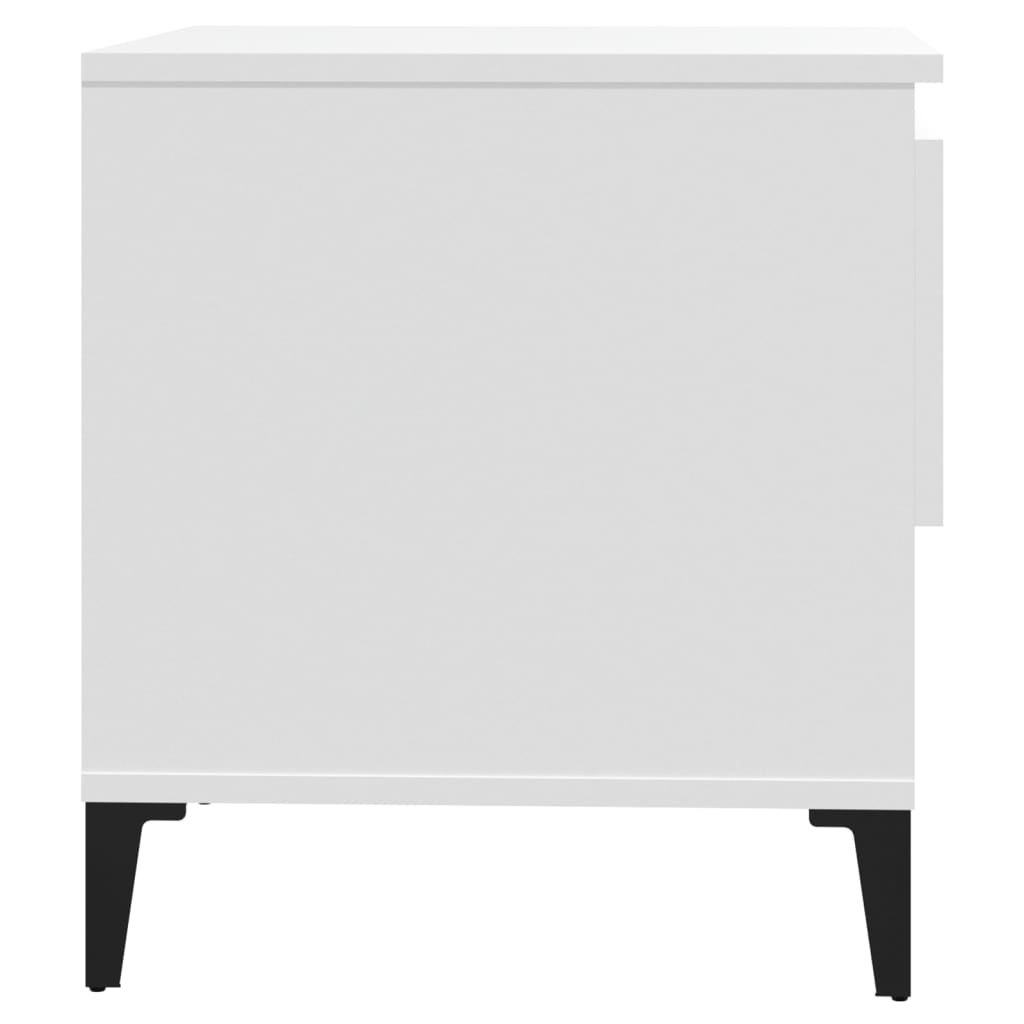 Sidobord 2 st vit 50x46x50 cm konstruerat trä