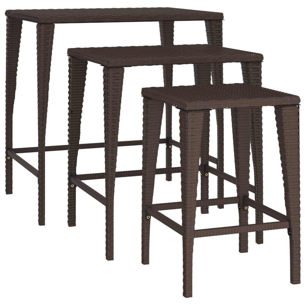 Satsbord 3 st brun konstrotting