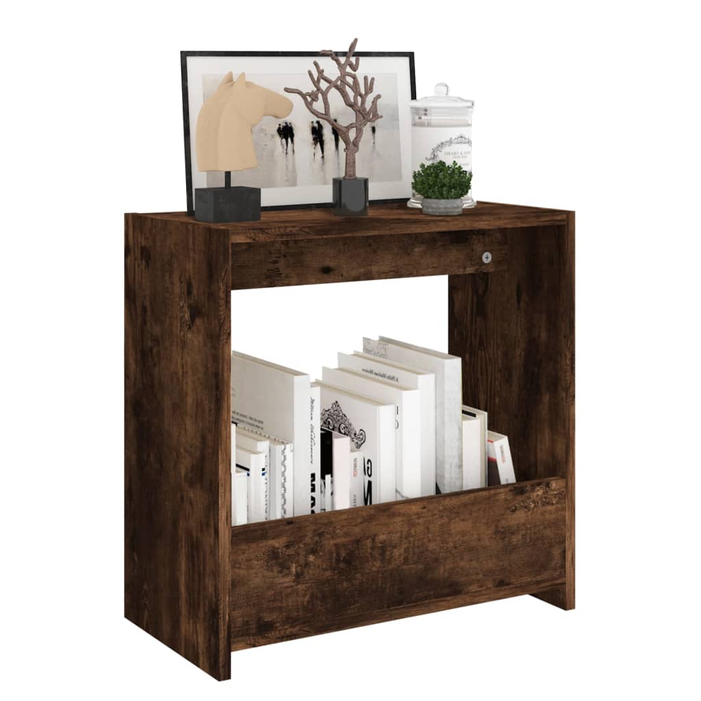 Sidobord rökfärgad ek 50x26x50 cm konstruerat trä