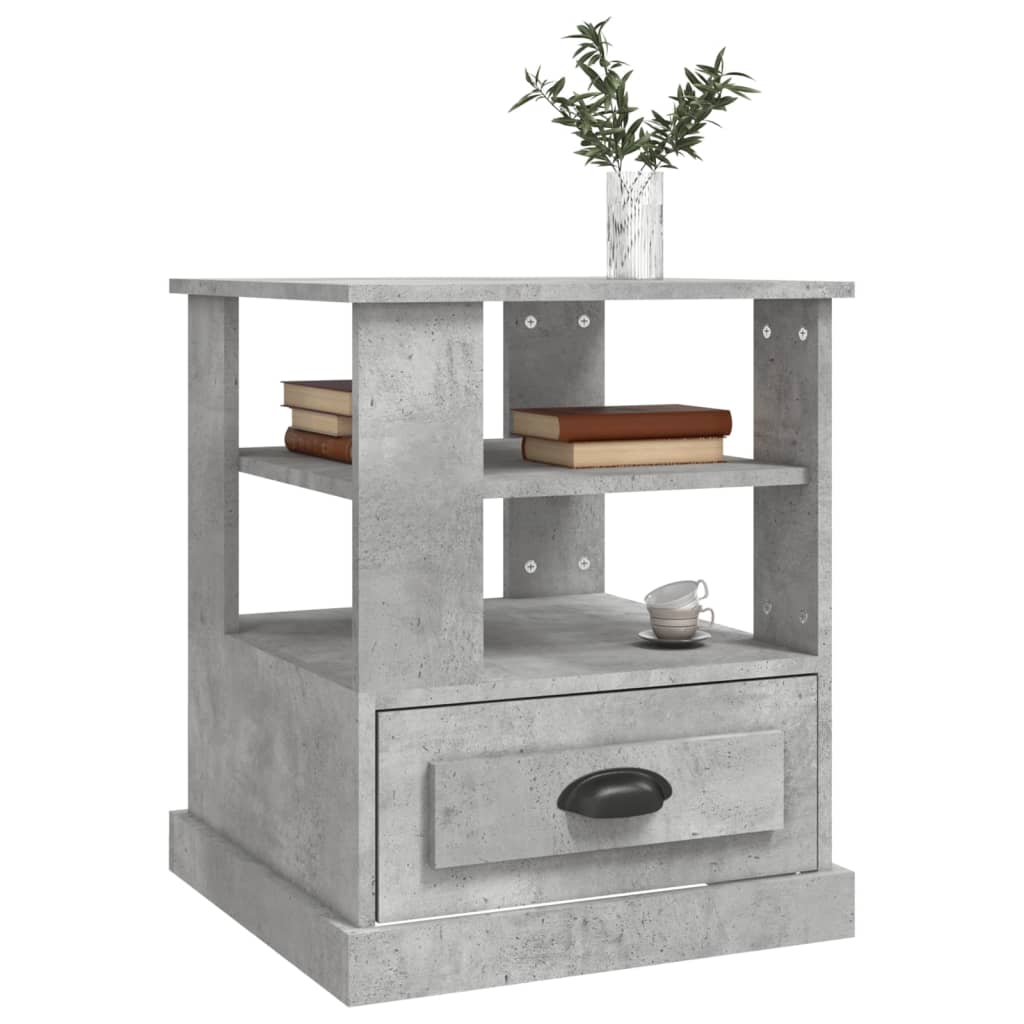 Sidobord betonggrå 50x50x60 cm konstruerat trä