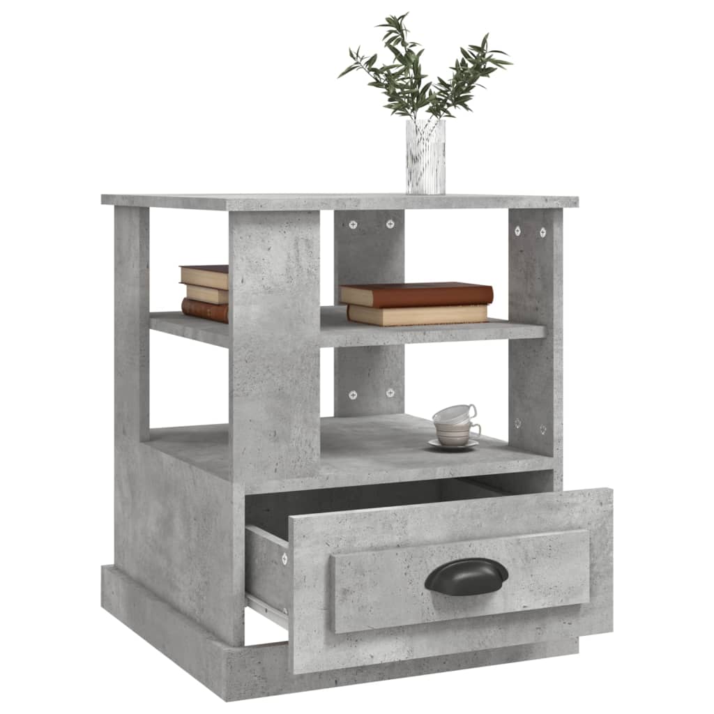 Sidobord betonggrå 50x50x60 cm konstruerat trä
