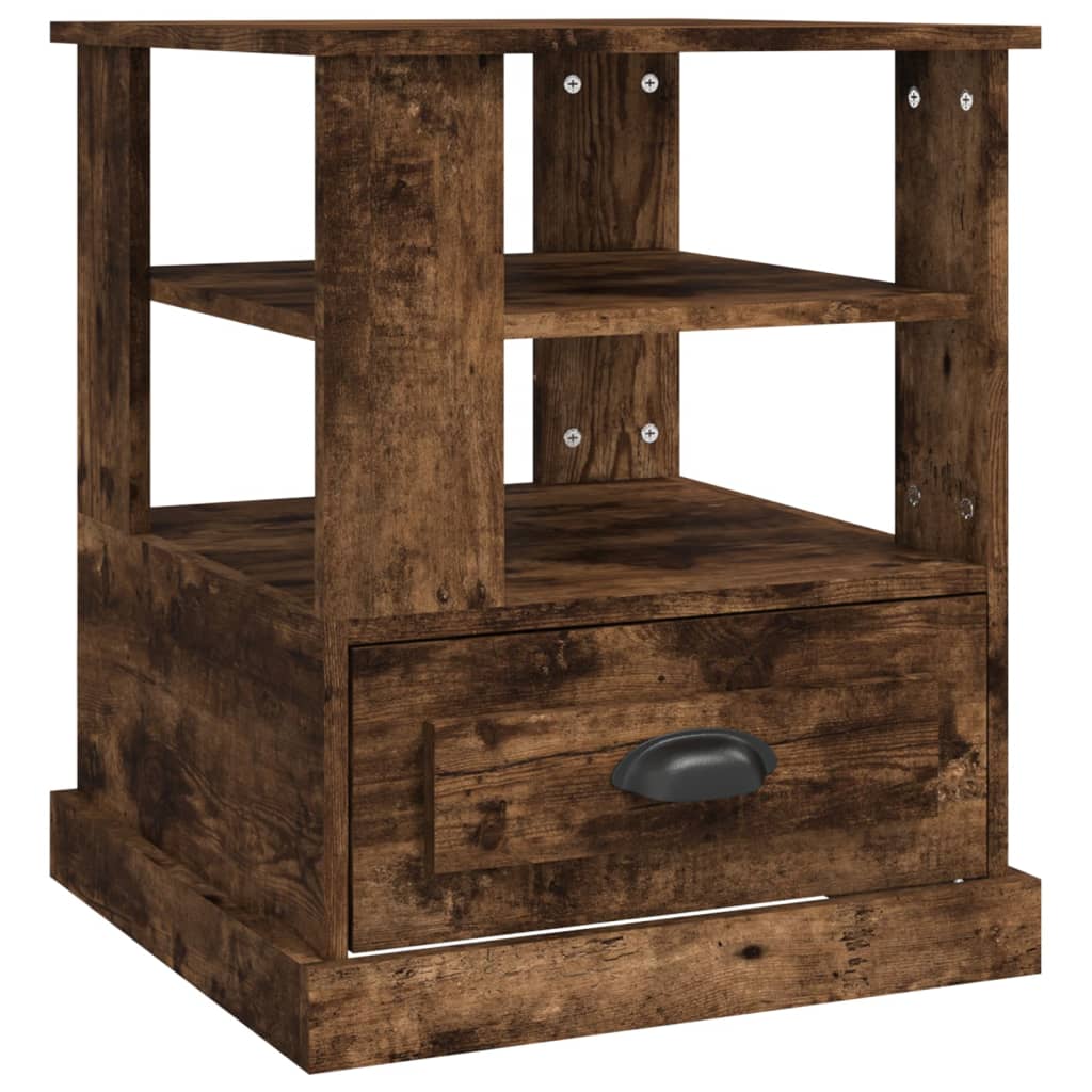 Soffbord rökfärgad ek 50x50x60 cm konstruerat trä