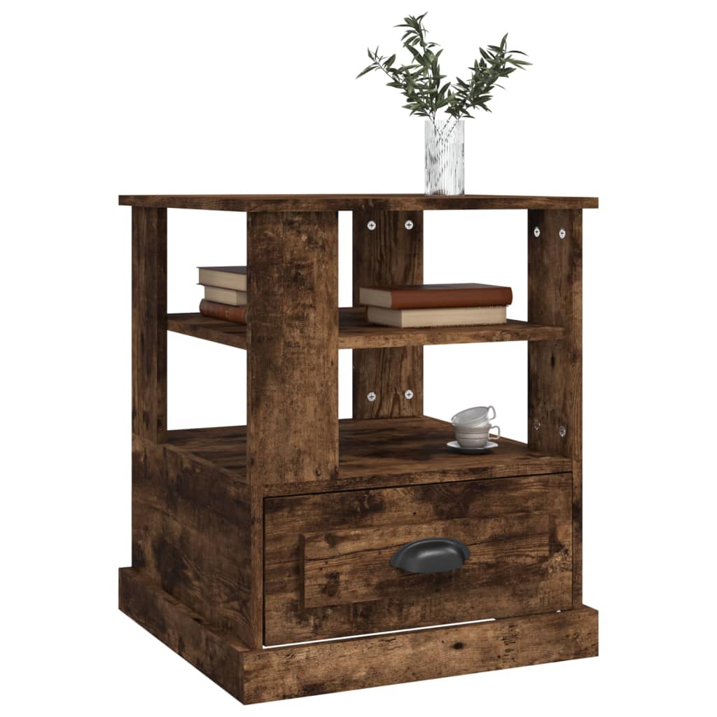 Soffbord rökfärgad ek 50x50x60 cm konstruerat trä