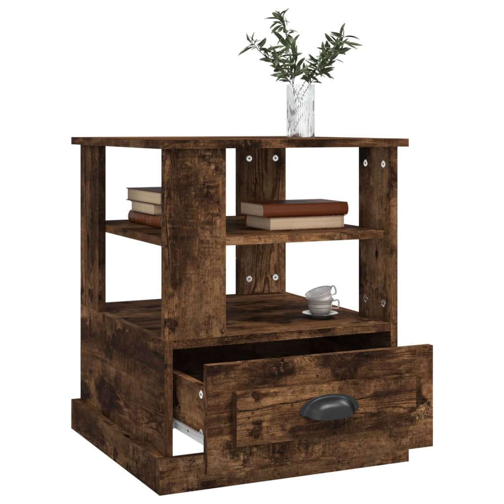Soffbord rökfärgad ek 50x50x60 cm konstruerat trä