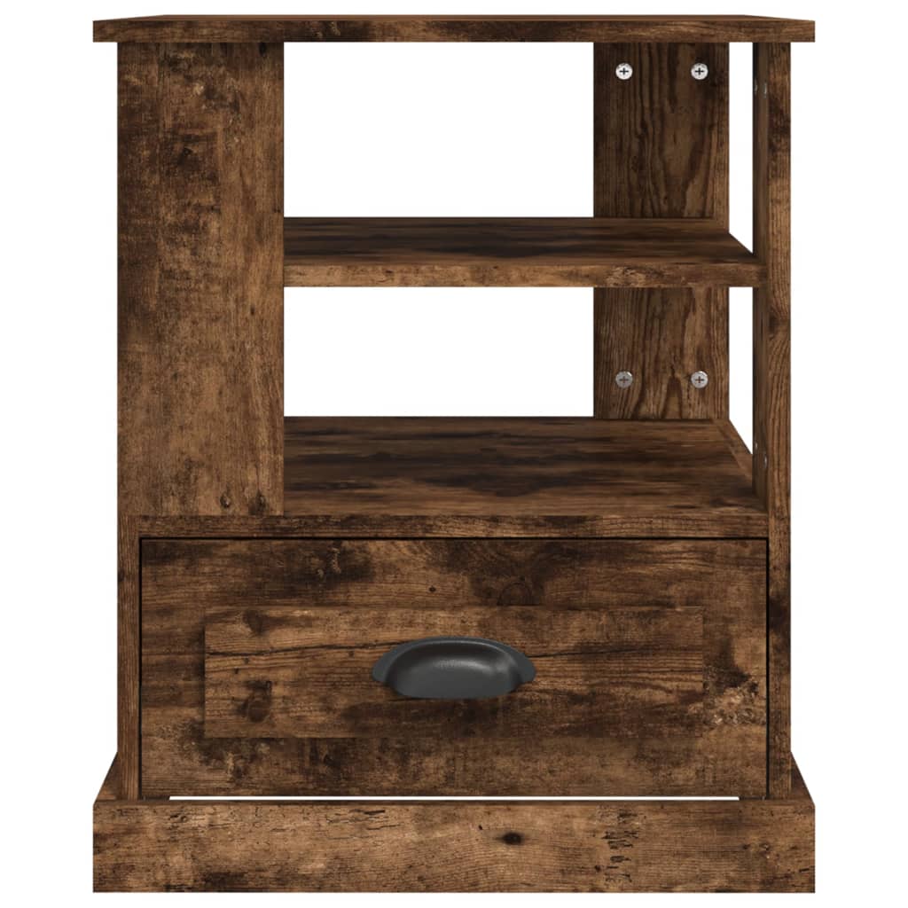 Soffbord rökfärgad ek 50x50x60 cm konstruerat trä