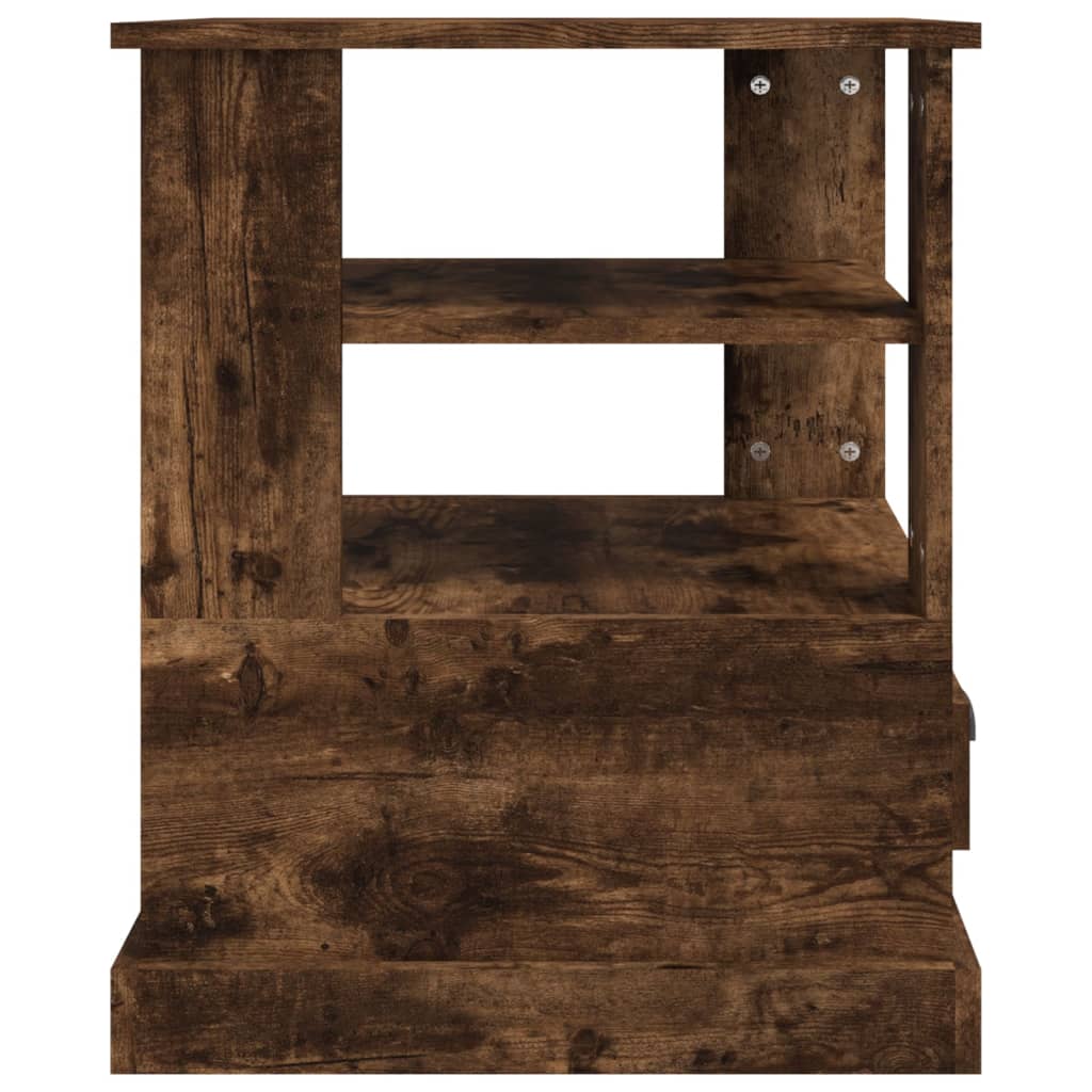 Soffbord rökfärgad ek 50x50x60 cm konstruerat trä
