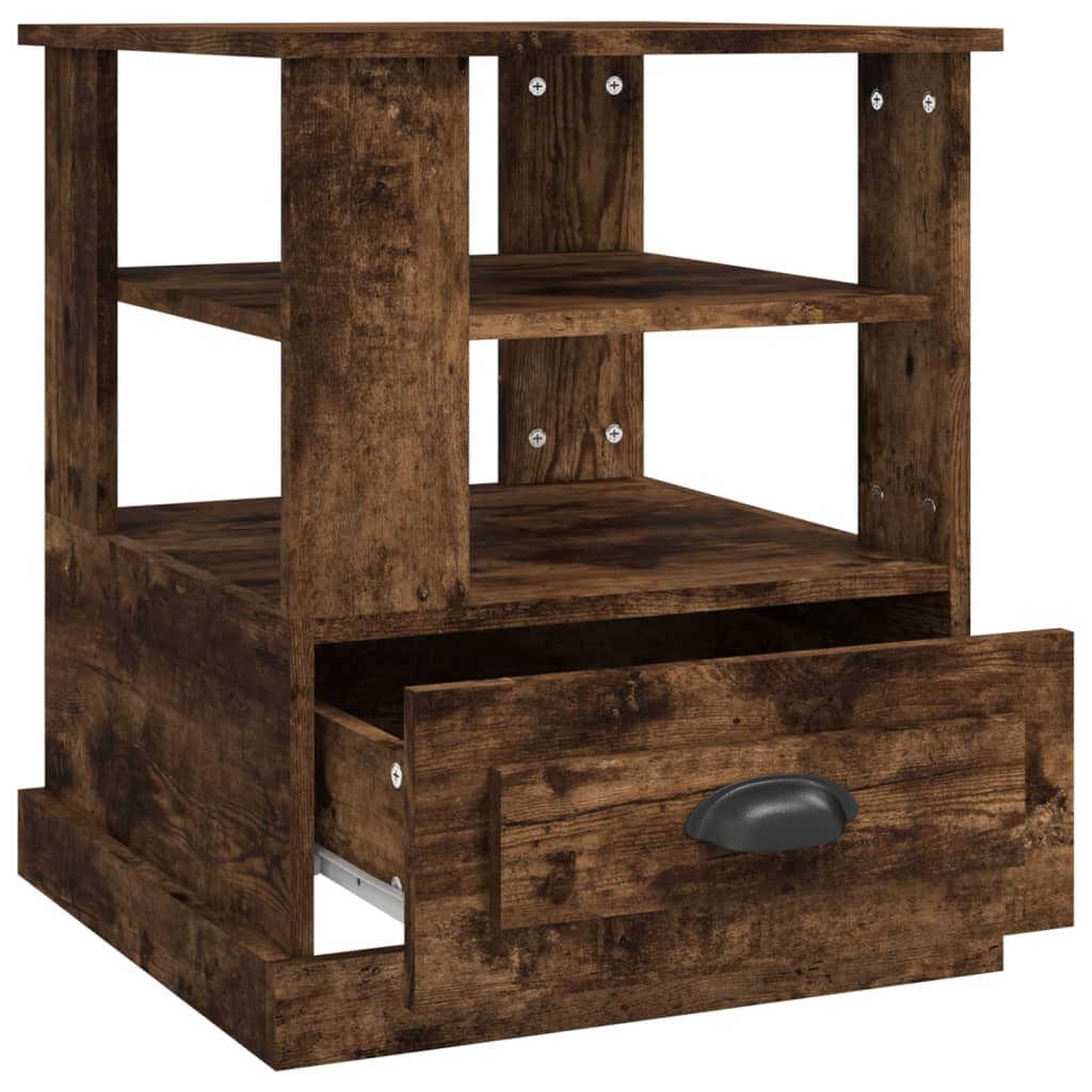 Soffbord rökfärgad ek 50x50x60 cm konstruerat trä