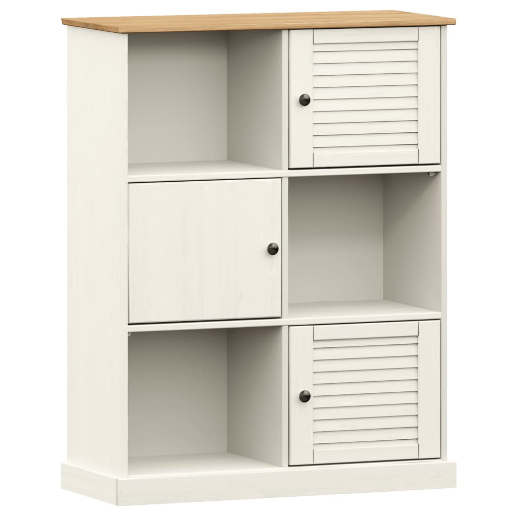 Bokhylla VIGO vit 90x35x114,5 cm massiv furu