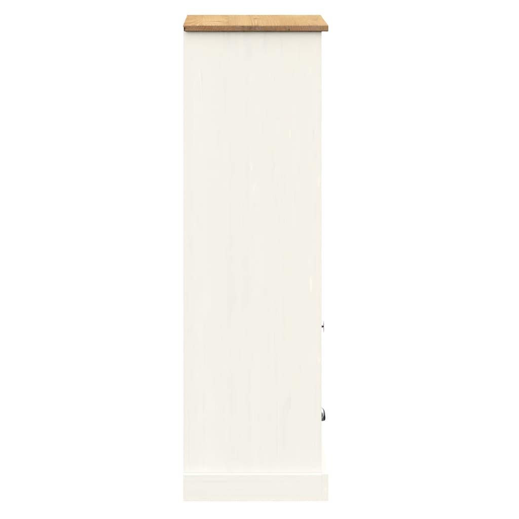 Bokhylla VIGO vit 60x35x114,5 cm massiv furu