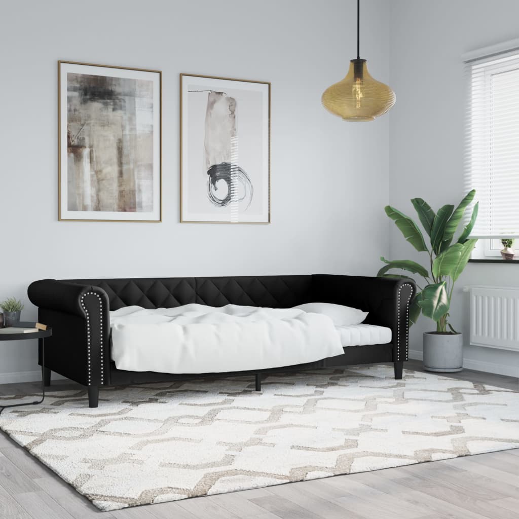 Dagbädd svart 80x200 cm konstläder