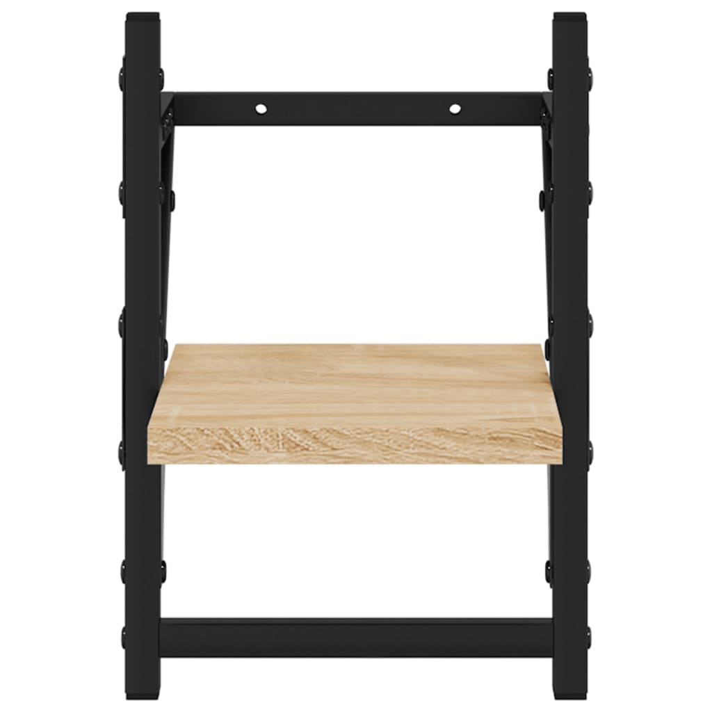 Vägghyllor med stänger 2 st sonoma-ek 20x25x30 cm