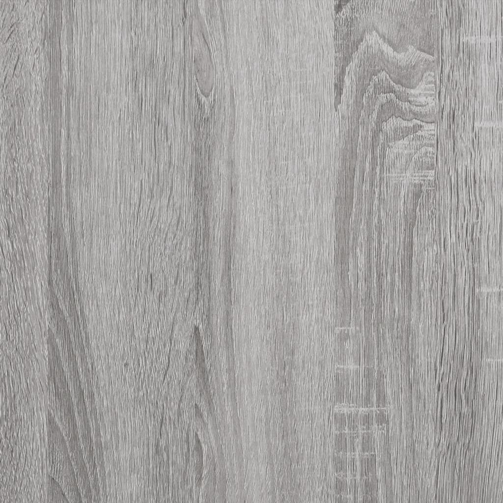 Vägghyllor med stänger 2 st grå sonoma 100x25x30 cm